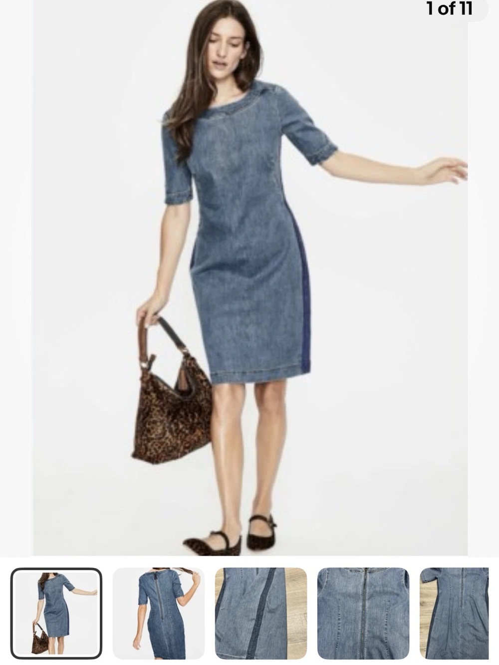 Boden Rhea Denim Sheath Dress Size 12